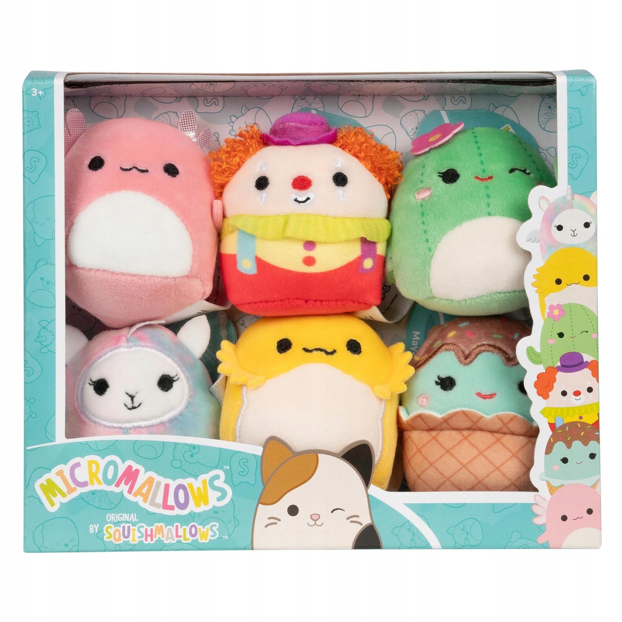 SQUISHMALLOWS Micromallows 6Pack - Axolotl, Klaun, Lamo-pegakorn, Kaktus,