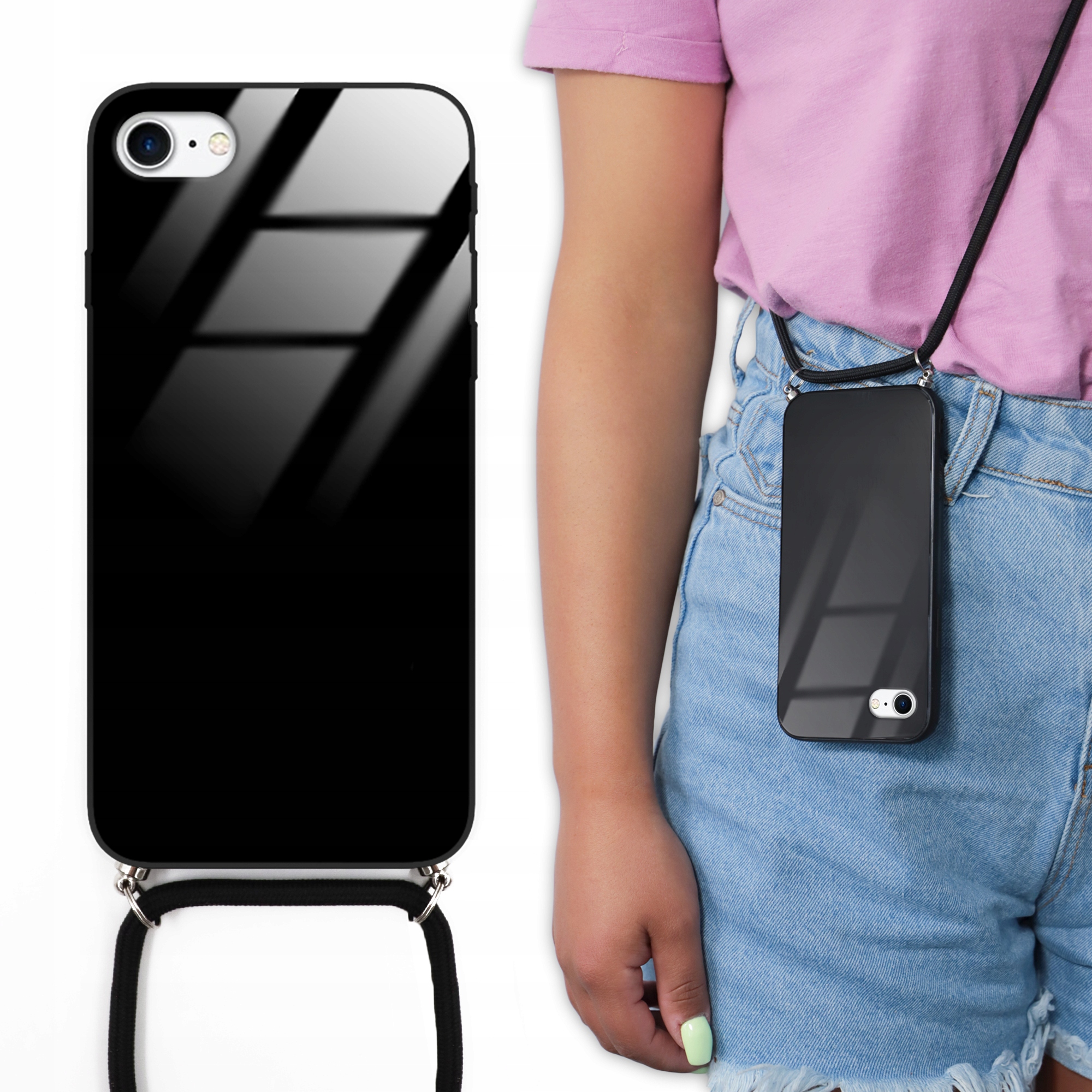 

Etui Cross Glam do Iphone Se 2020 Sznurek Czarny
