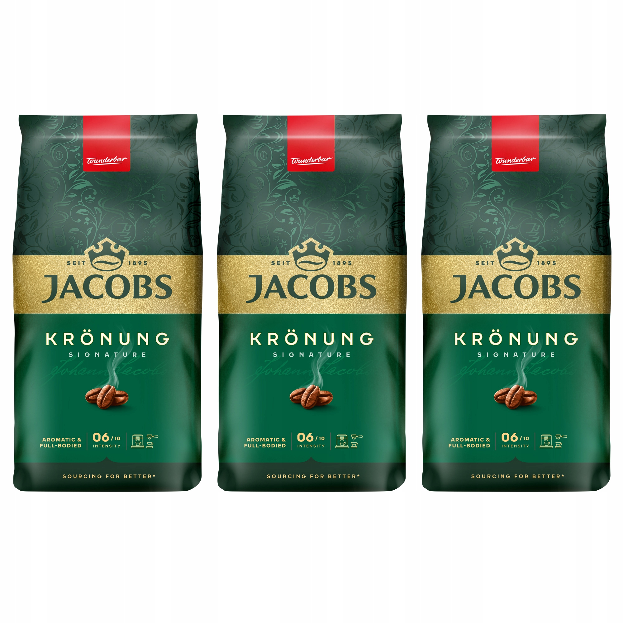 Kawa ziarnista Jacobs Krönung 3x 1kg, intensywność 6/10