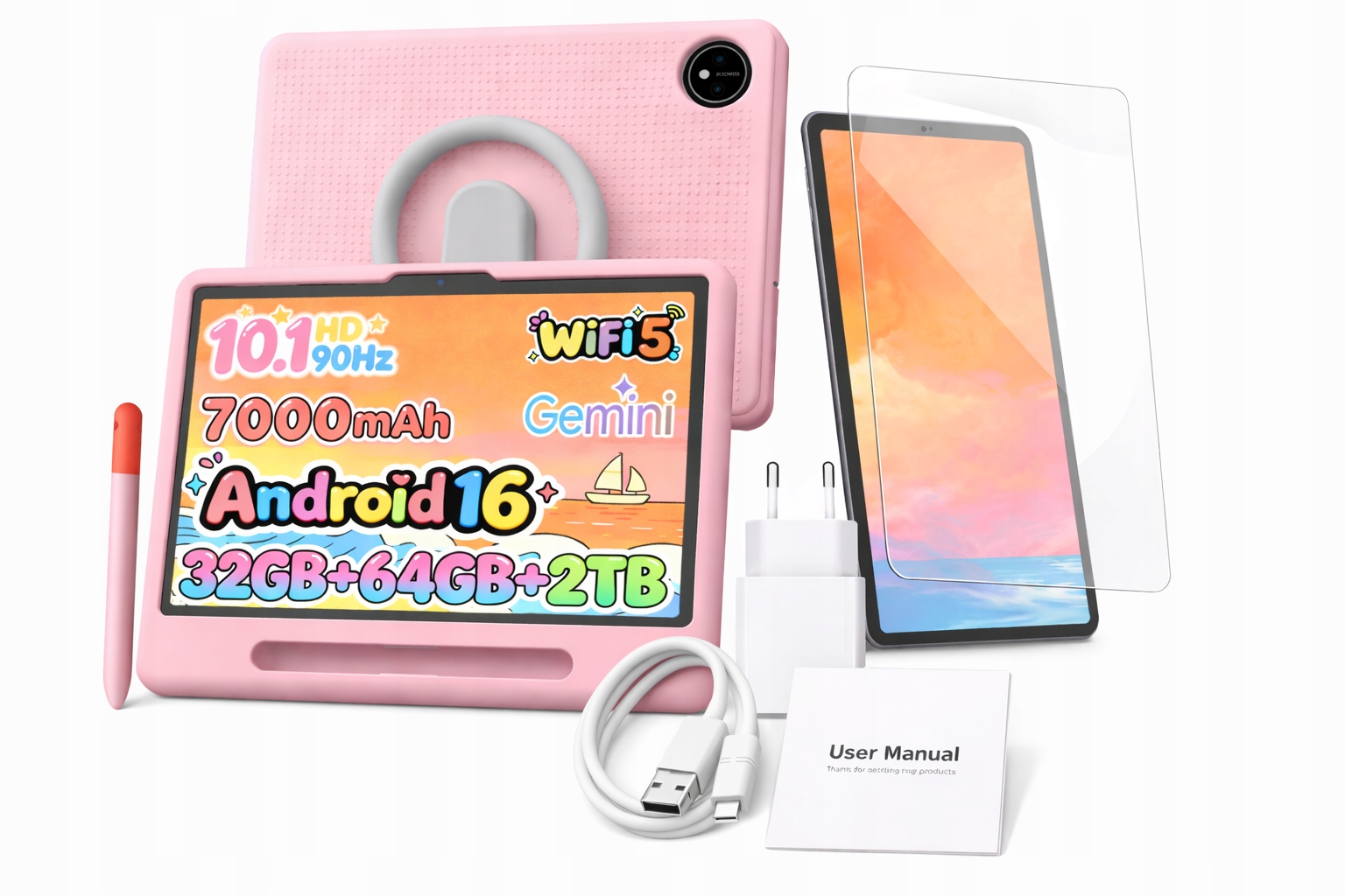 Tablet pre deti Aorlym P10KID 10.1'' 32+64GB 7000mAh Android 16 s klávesnicou