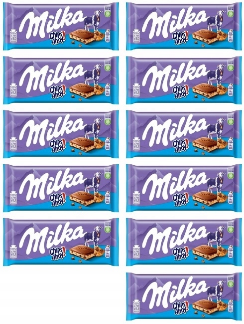Levně 11x 100g Milka Chips Ahoy čokoláda půlkartové balení
