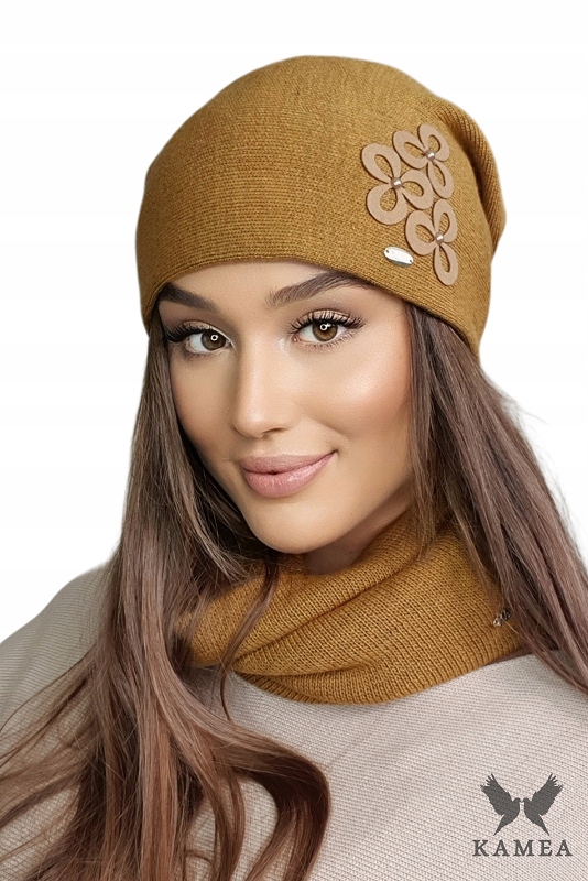 

Czapka zimowa Cytryn Kamea kolor musztardowy