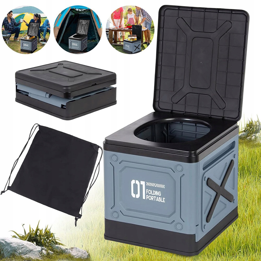 Toaleta Turystyczna Przenośna Biwakowa Składana Wc Stołek Kemping Lekka 20L