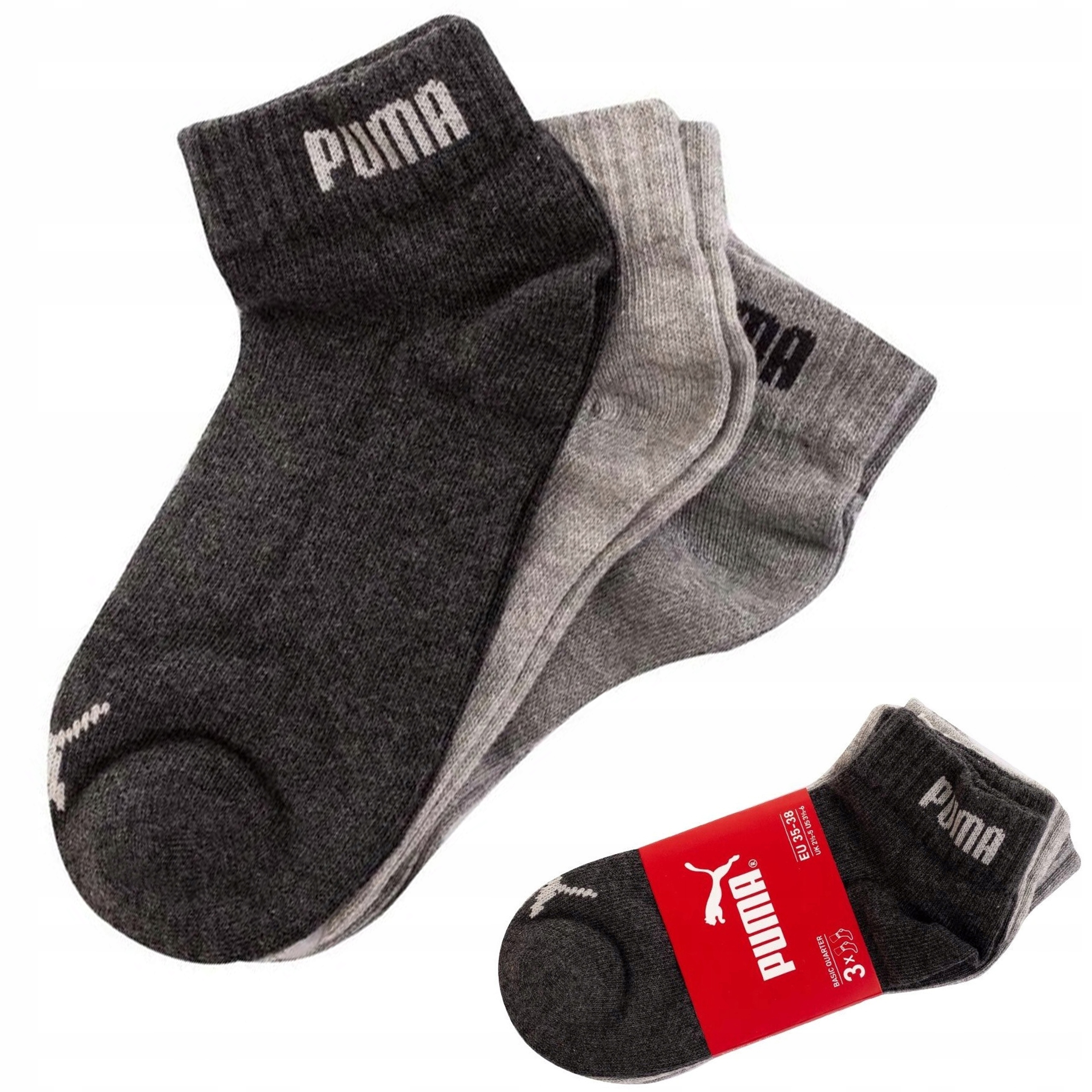 

Zakostki Puma Unisex Bawełna 3 Pary Grey 43/46