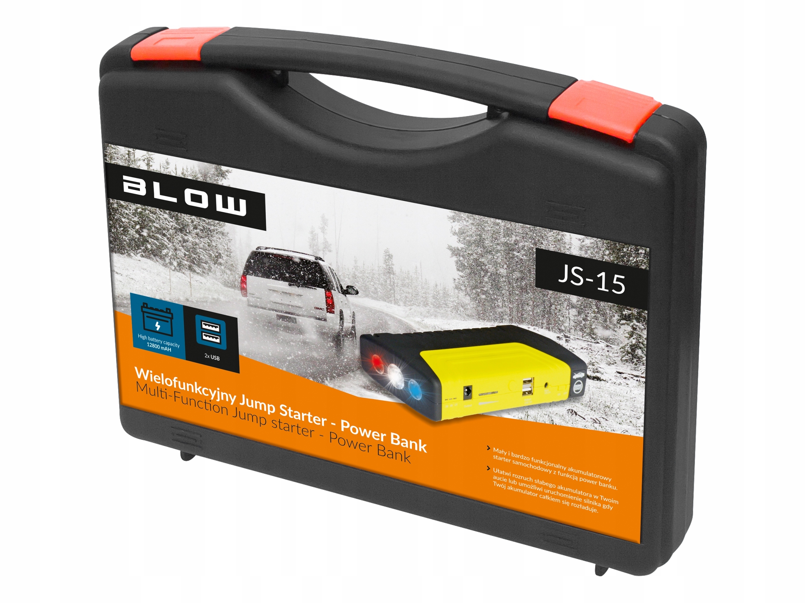 JUMP STARTER MOCNY ROZRUCH BOOSTER POWERBANK LATARKA MŁOTEK KABLE ZESTAW Model 70680195