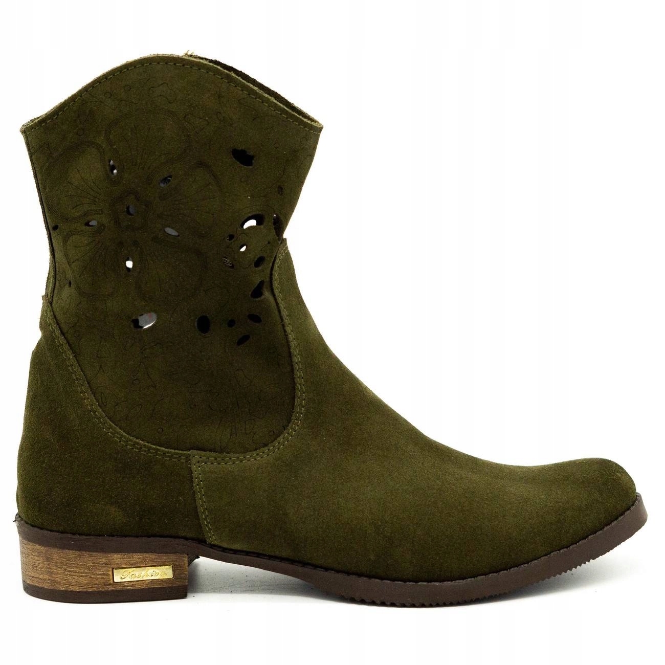 Dámské kotníkové boty s nubukovým vzorem Jess olivově zelené 42