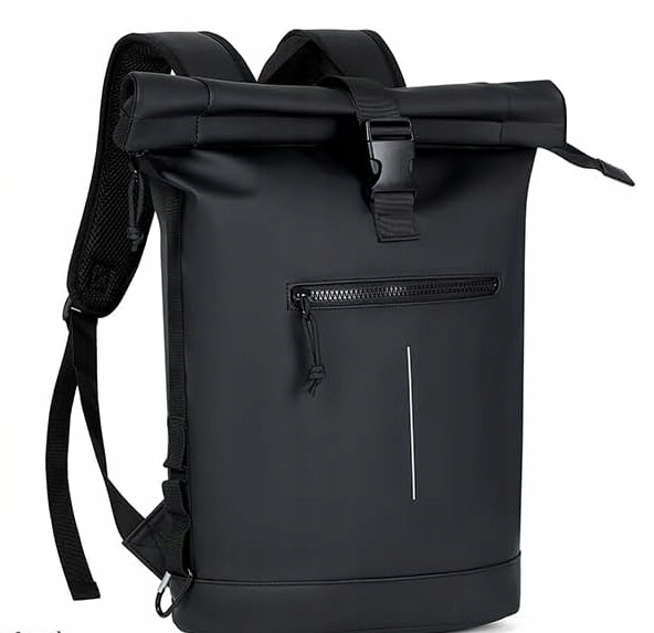 Lekeinchi Batoh Rolltop Voděodolný Velký Batoh na notebook 17 palců Černý