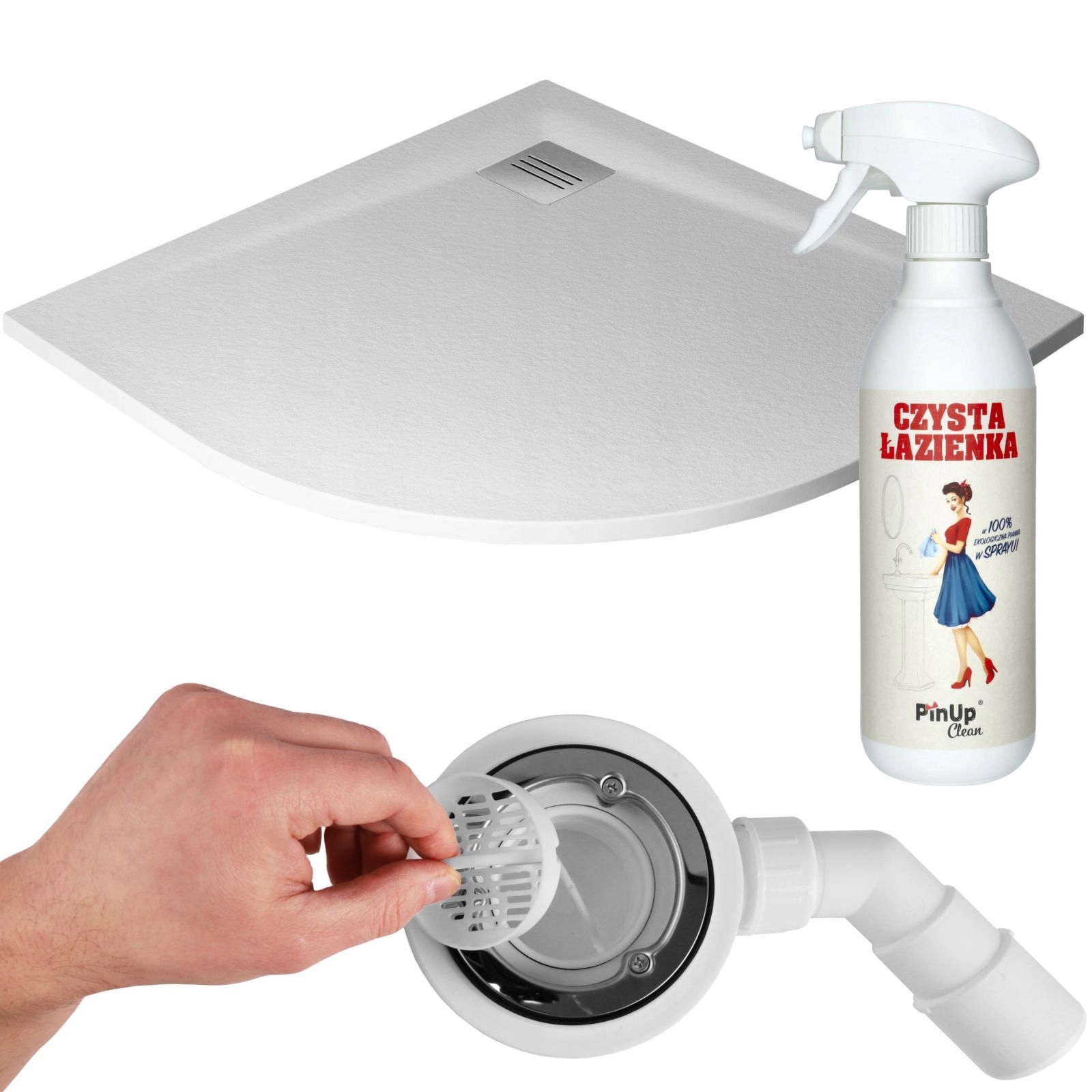Brodzik półokrągły Radaway Kyntos A 80x80 biały