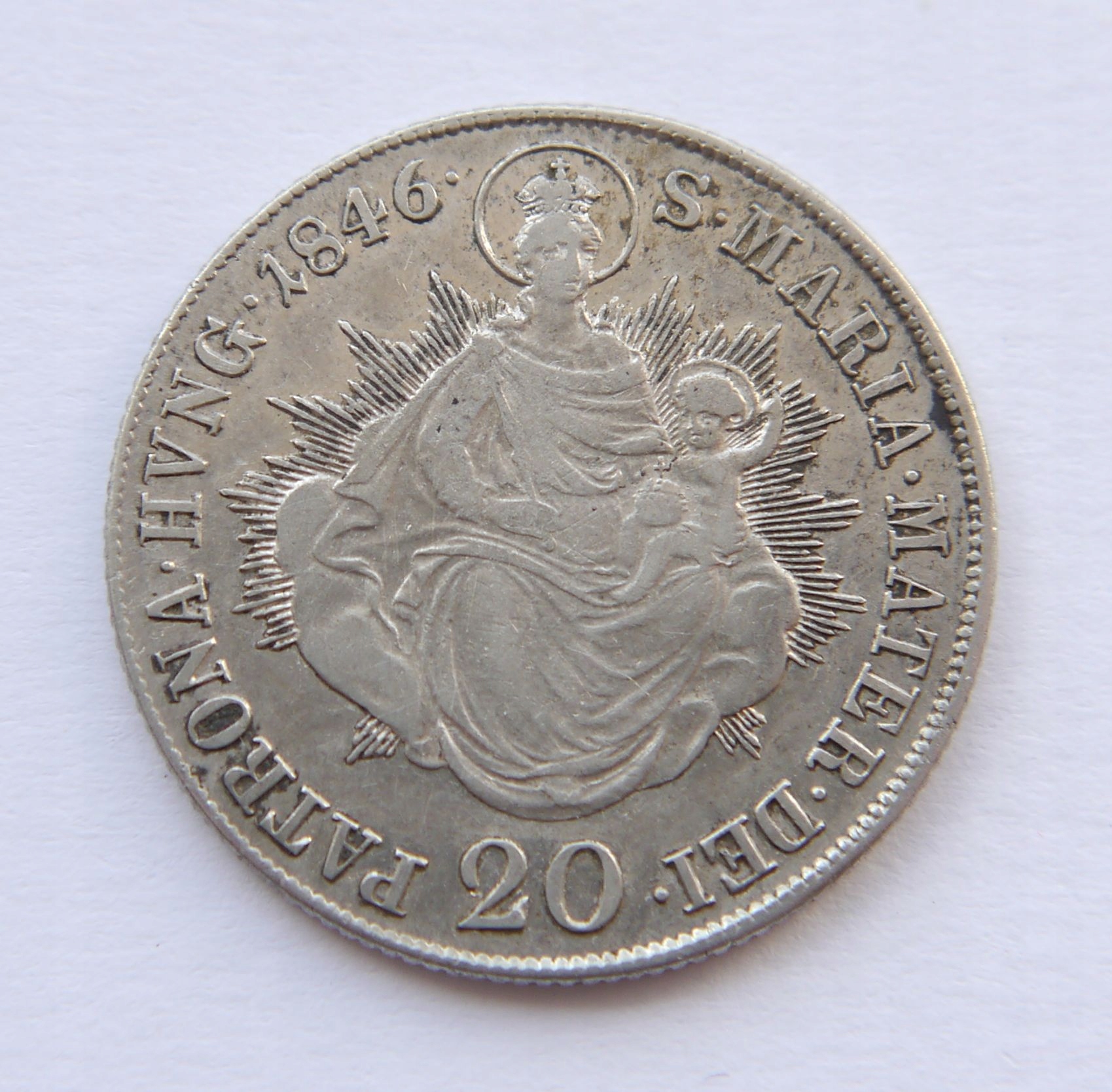 WĘGRY 20 KREUZER 1846 B SREBRO
