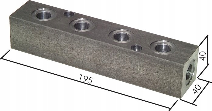Hydraulická rozdělovací lišta 2 x G 3/8" (gw) – 4 x G 3/8" (gw) 315 bar