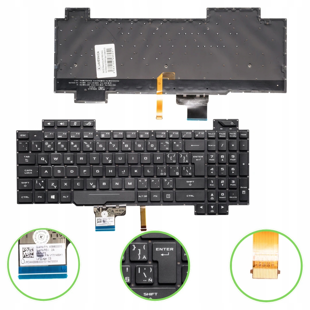 Sk/cz Klávesnica Asus Rog Strix GL703GE GL703VS typ 2 Rgb Podsvietenie