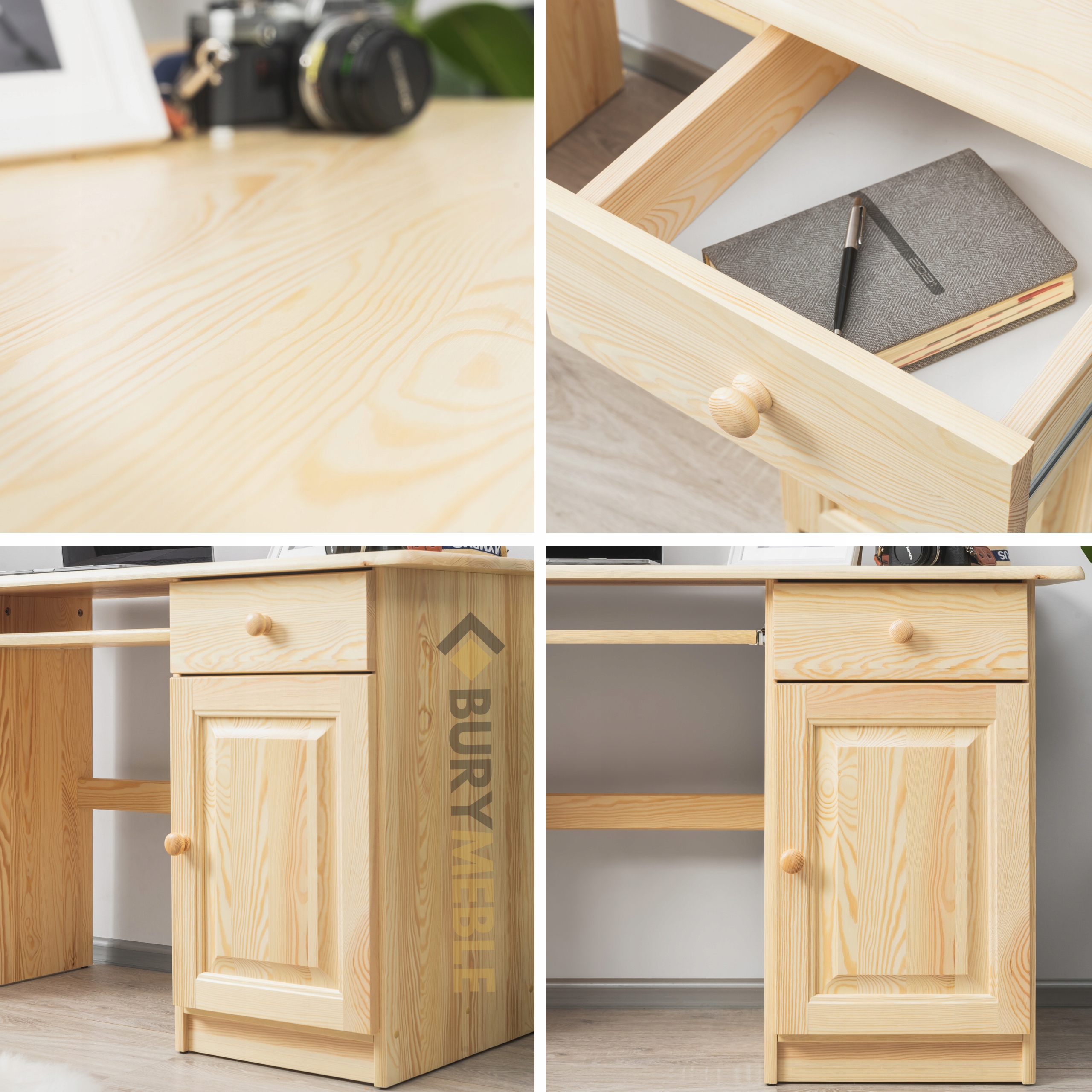 Biurko SD z Litego Drewna Sosnowego Naturalne Marka inna