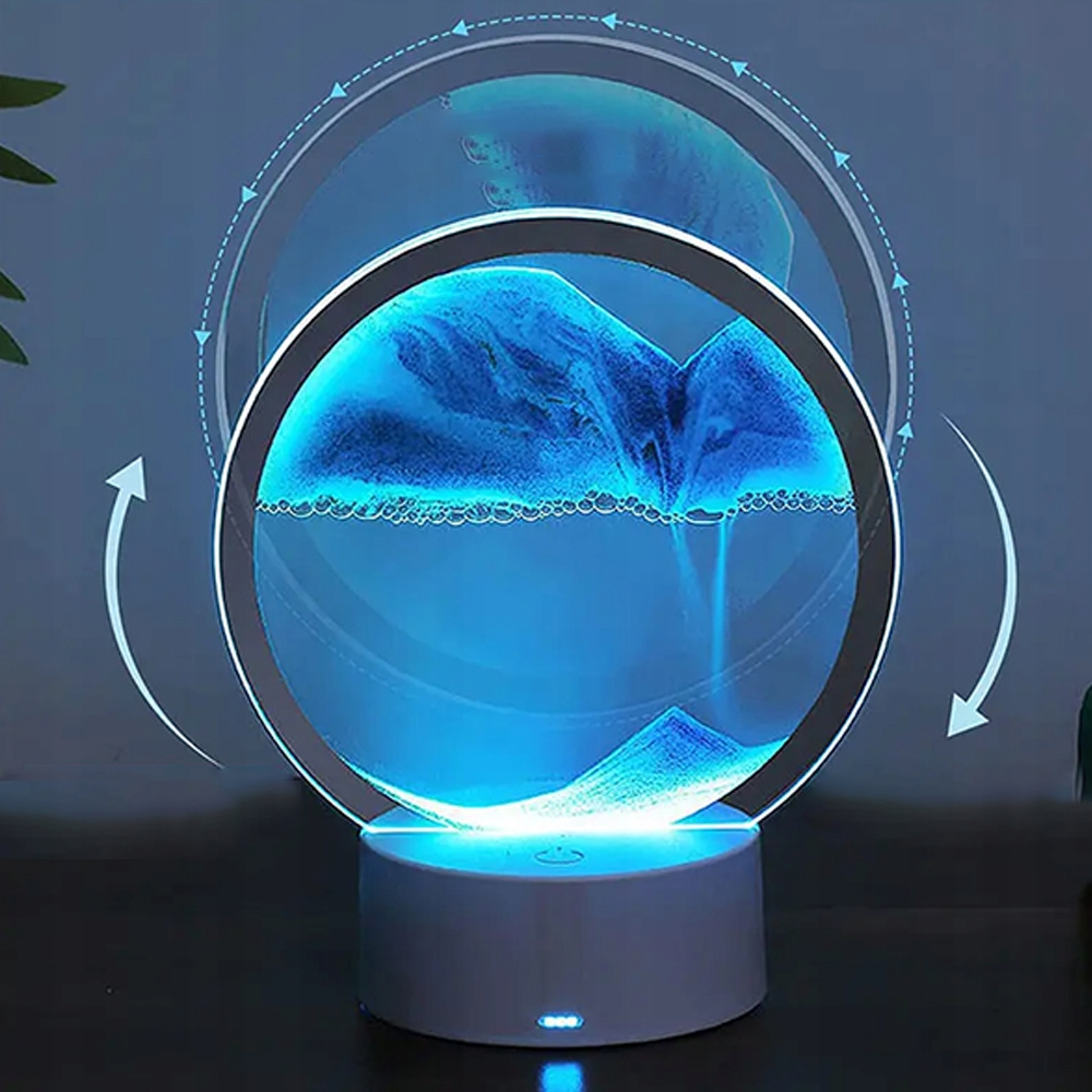 3D DYNAMICZNY PIASEK LAMPKA NOCNA LED SAND ART DECO PRZEŁĄCZNIK DOTYKOWY Kolor dominujący inny