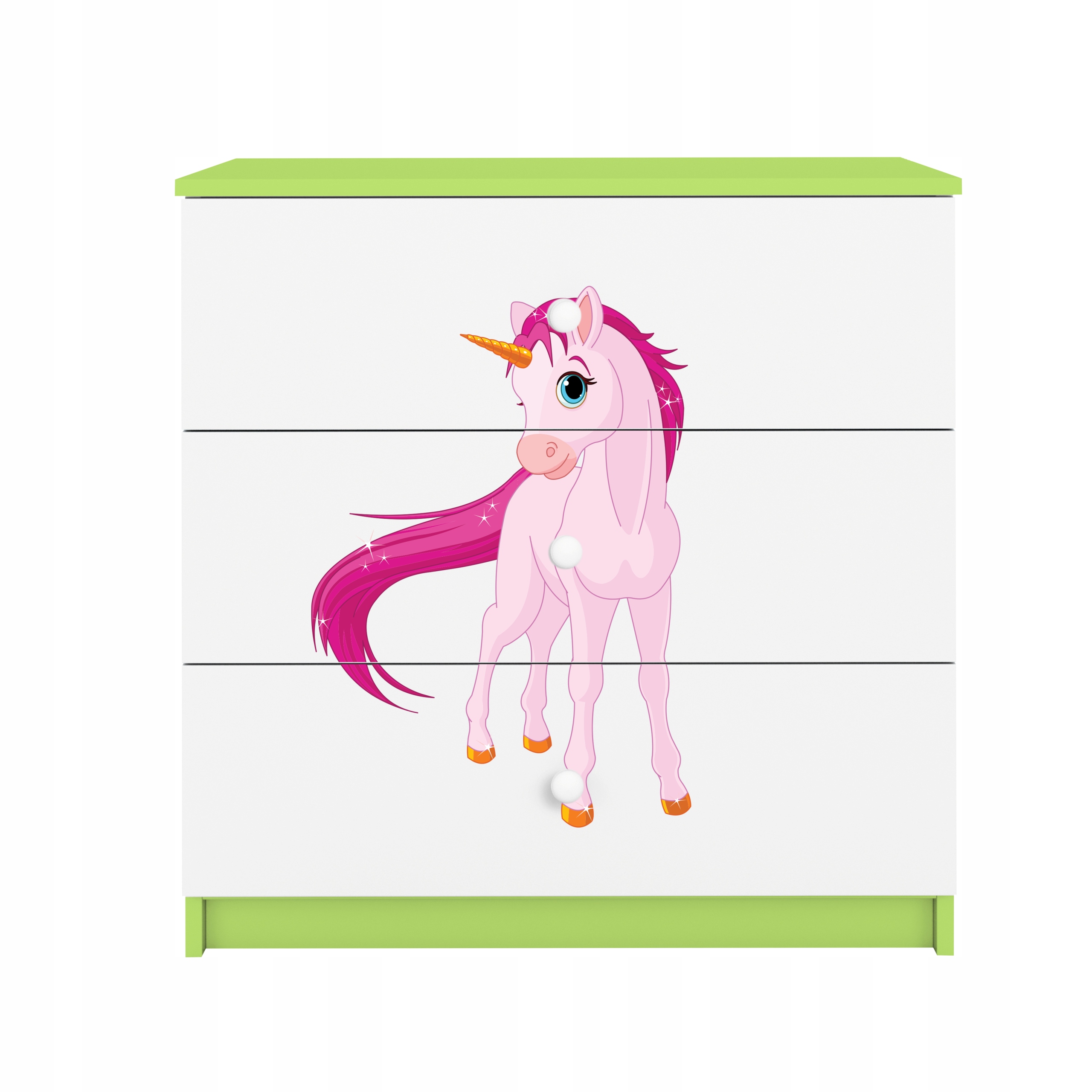 Komoda Babydreams zelená grafika jednorožec 80 cm