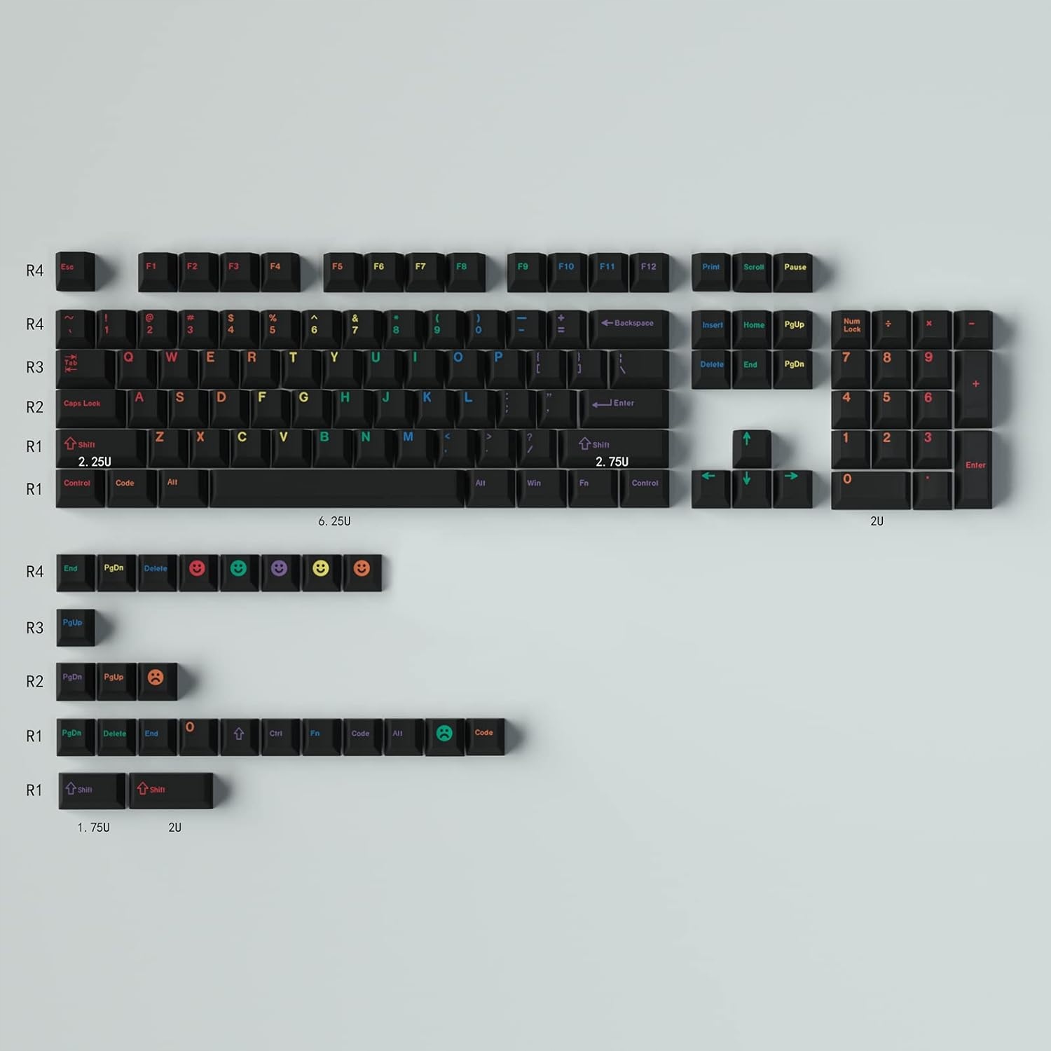 Klawisze do Klawiatury Mechanicznej Pbt Profile Cherry 129szt Gmk Midnight