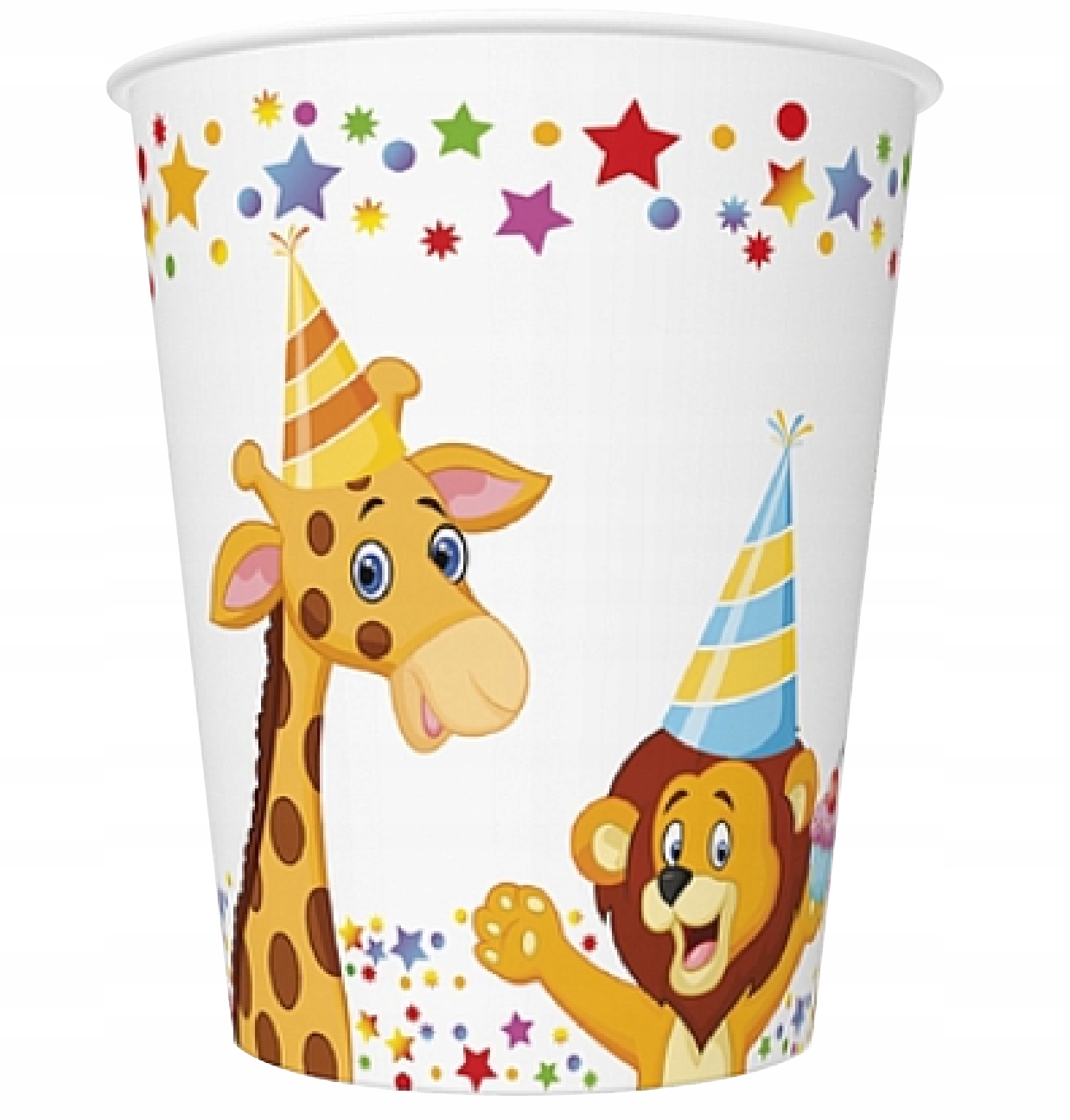 KUBECZKI URODZINOWE PAPIEROWE ZWIERZĘTA 250ml 8szt