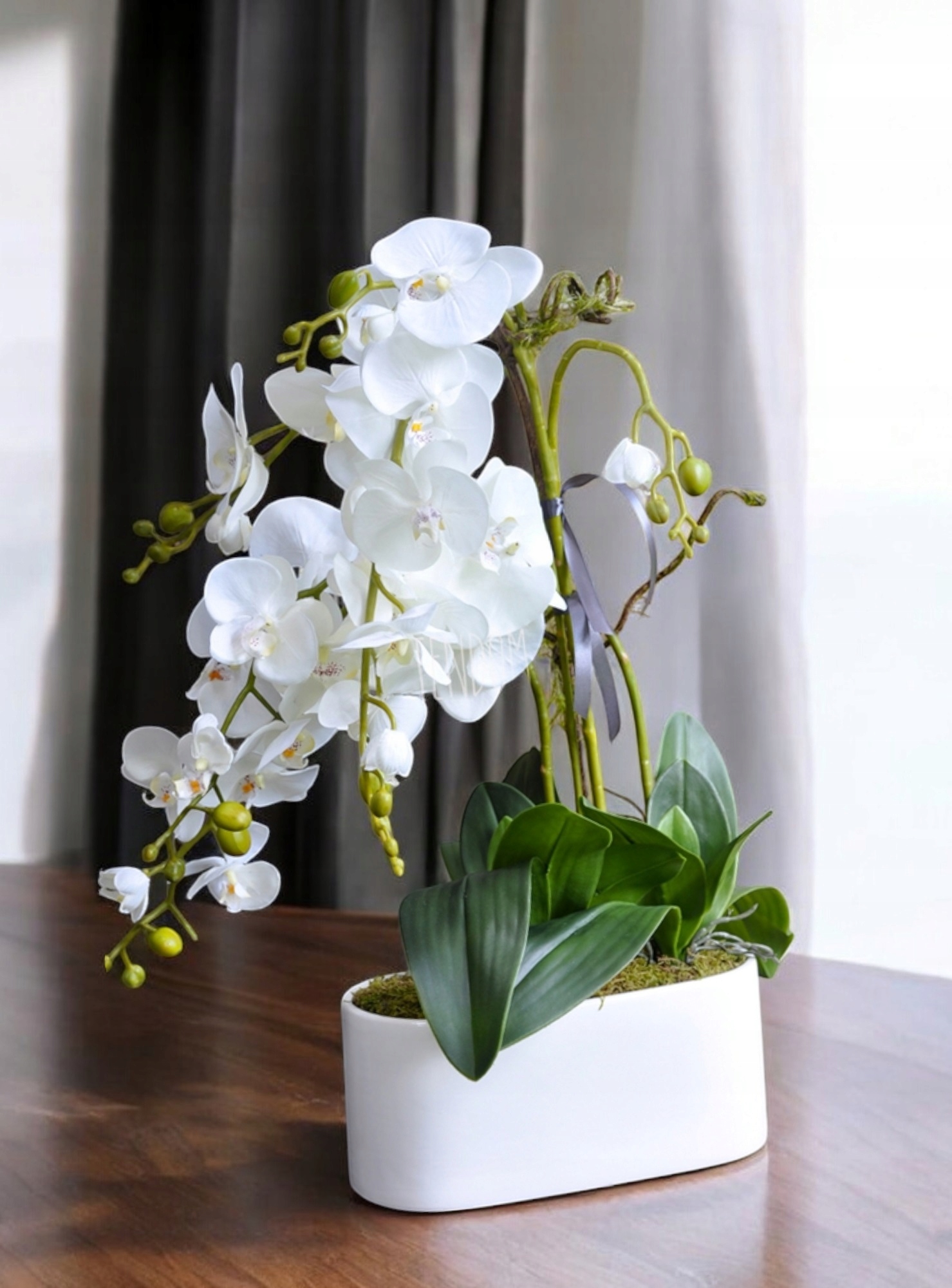 Doniczka Osłonka Ceramiczna Rynna Storczyk 32 h23 biała Marka inna