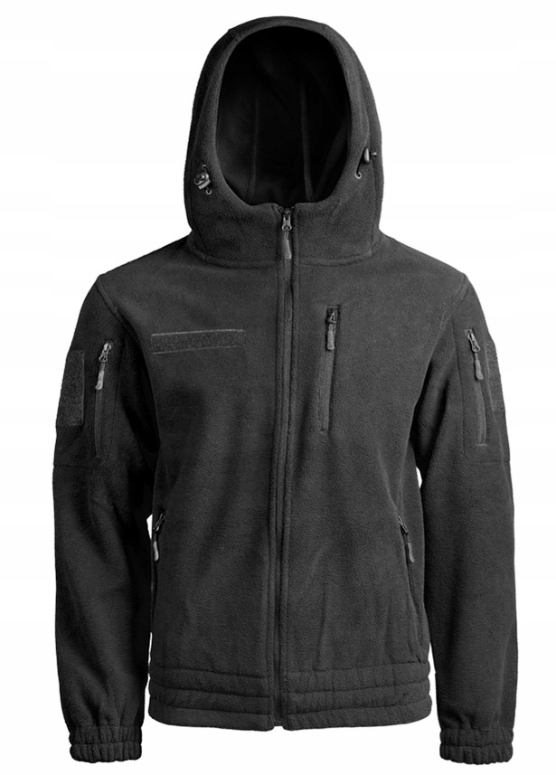 pánská mikina s kapucí Polarová rozepínací Mil-Tec II. generace Černá L