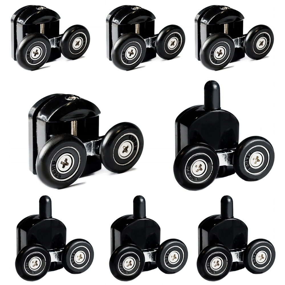 

Komplet 8 rolek do kabiny prysznicowej czarne 23mm