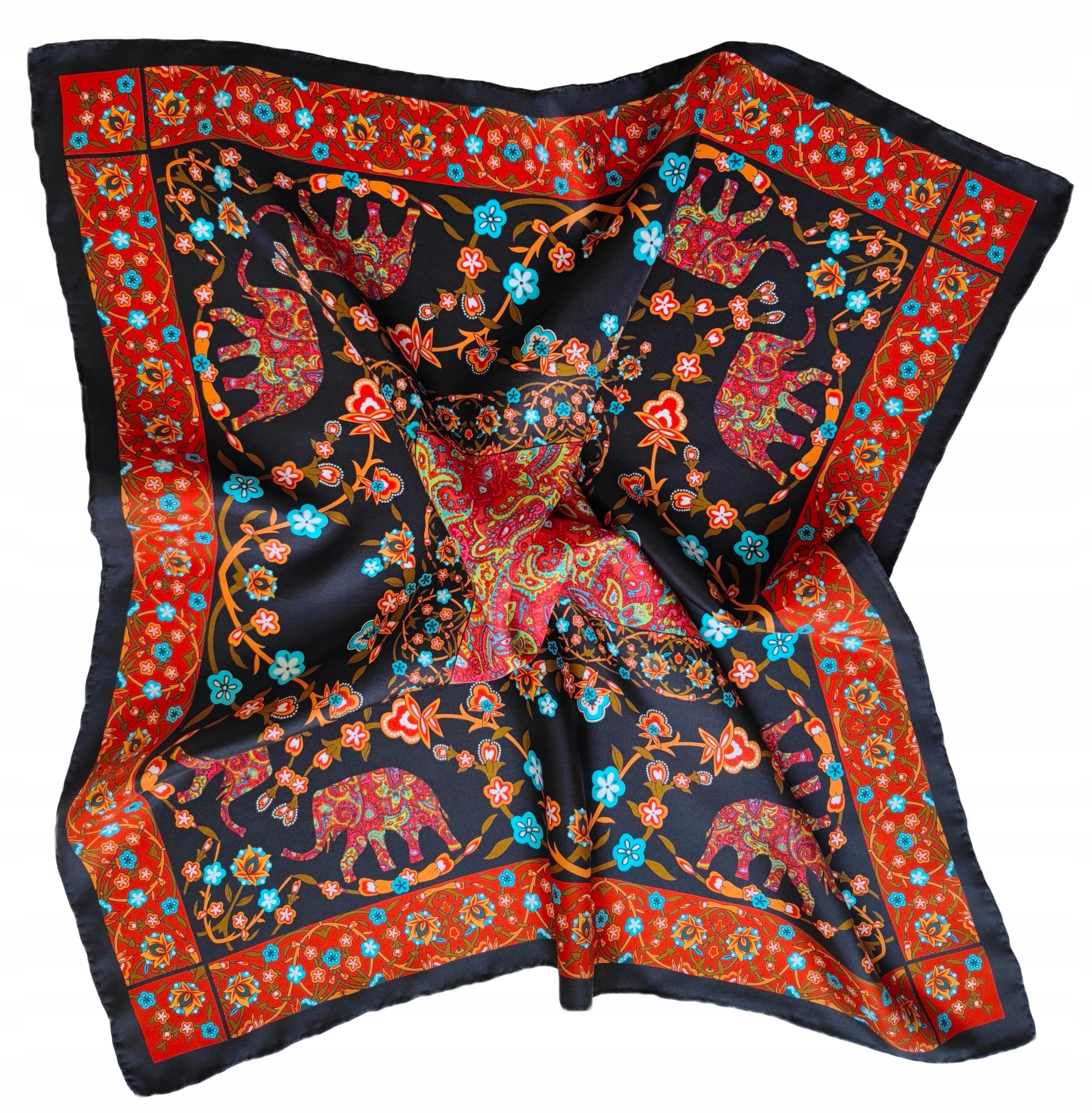 100% JEDWAB MARKOWA CHUSTA APASZKA JAKOŚĆ PREMIUM^ Długość 65 cm