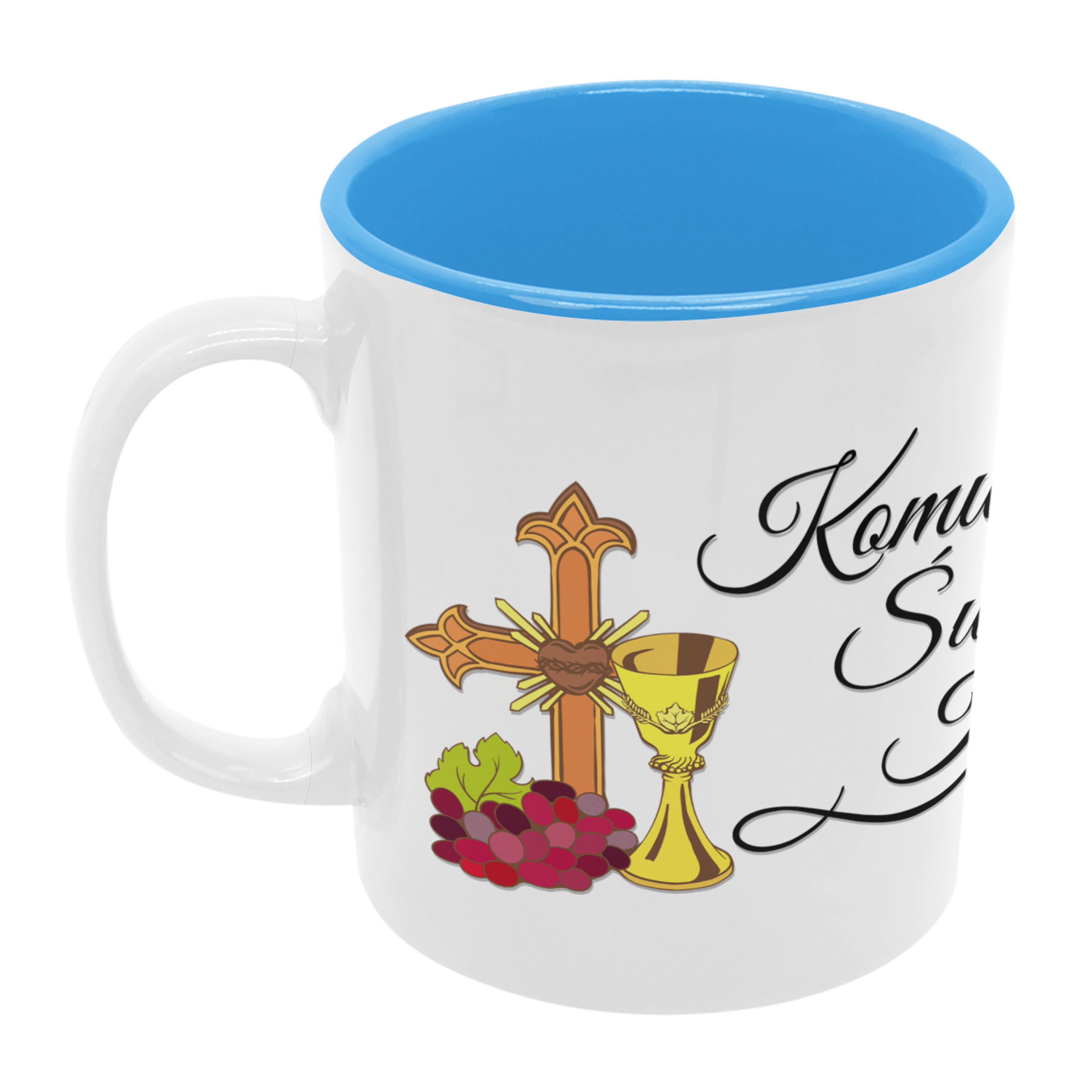 

Kubek pamiątka komunijna komunia niebieski