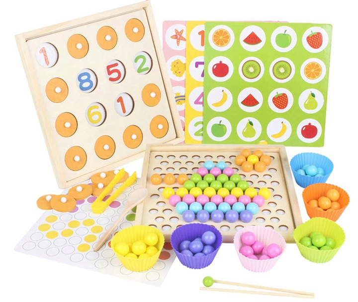 

Drewniana układanka Gra Bubble Memo Montessori
