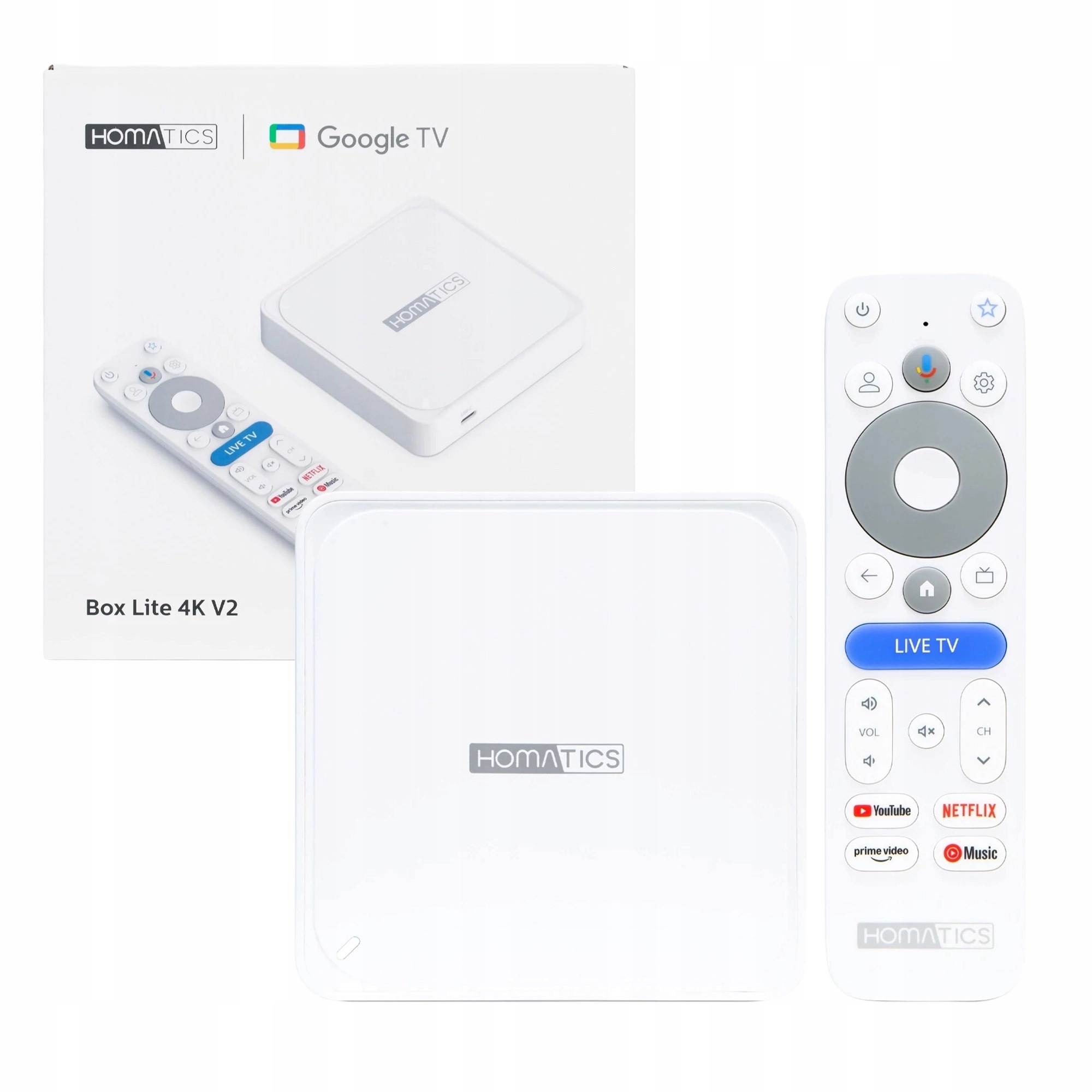 Multimediálny prehrávač Google Tv Homatics Box Lite 4K V2 Dolby Atmos