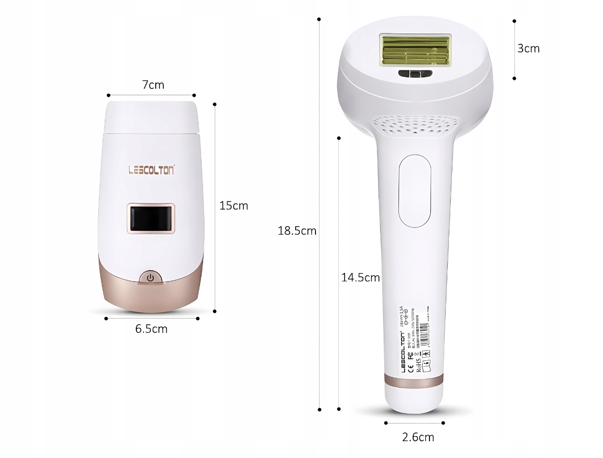 Depilator Laserowy IPL Dwie Lampy 36W Odmładzanie Nogi Bikini Marka Lescolton