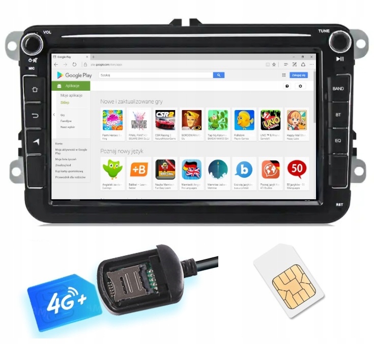 RADIO ANDROID GPS VW PASSAT B6 B7 GOLF V VI CARPLAY WIFI 4/64GB SIM Marka Projack