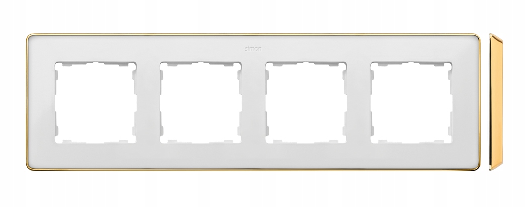 

Simon 82 Detail Ramka 4-krotna biała/złota