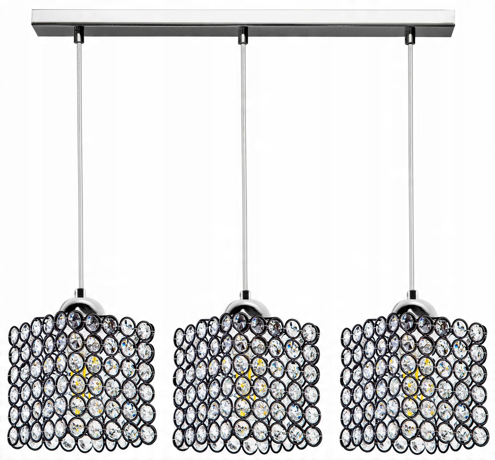 

Lampa Wisząca Plafon Żyrandol Kryształki Chrom Led