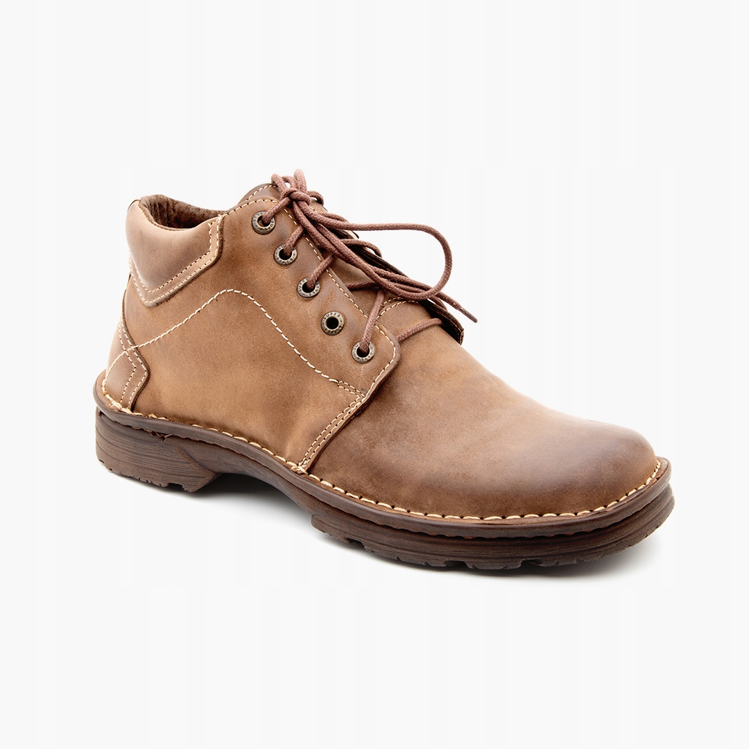 Zimní zateplené kožené kotníkové boty Maximus 024 Br 42