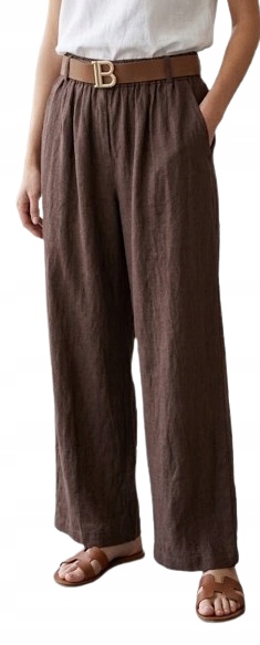Lněné Dámské Kalhoty Wide Leg Pásek – Livan's Italia