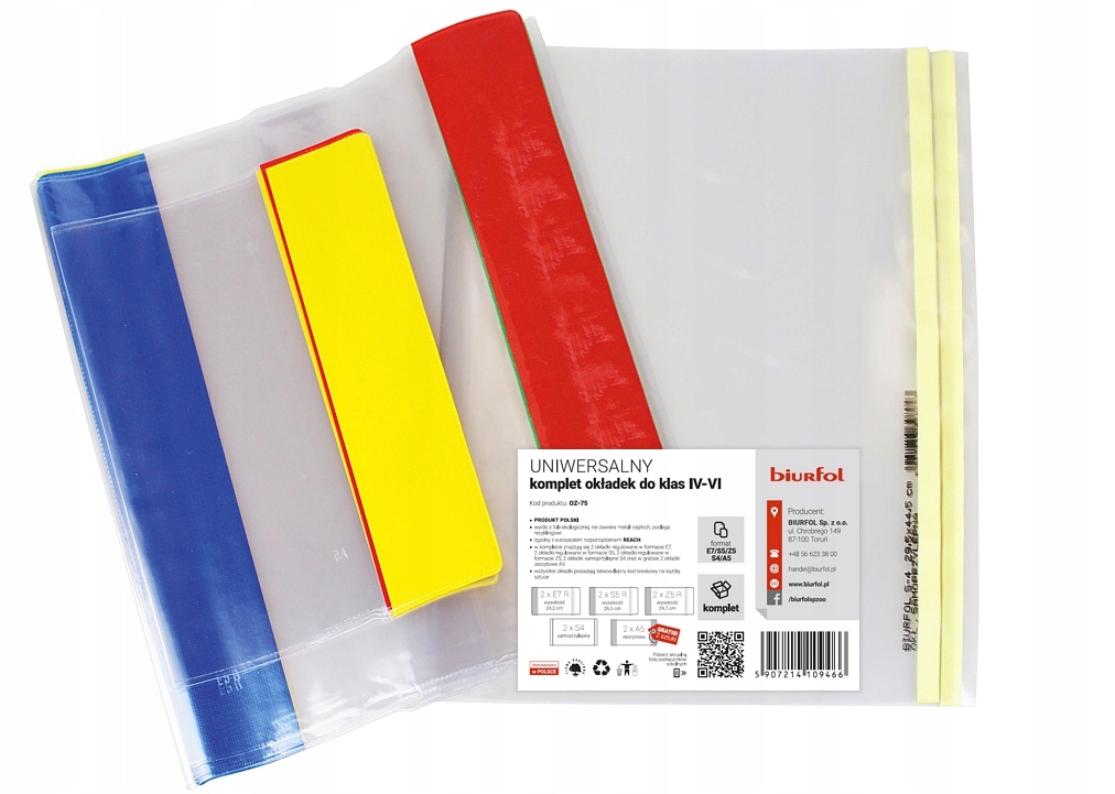KOMPLET OKŁADEK DO KLASY 4-6 BIURFOL OZ-75