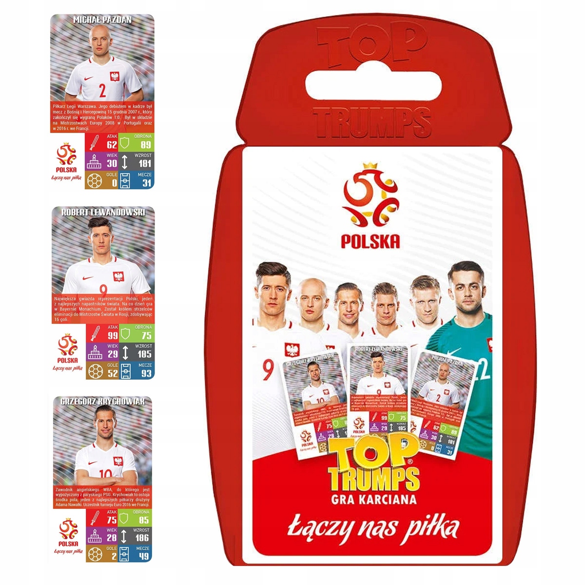 TOP TRUMPS PZPN GRA KARCIANA ŁĄCZY NAS PIŁKA Reprezentacja Polski M-150