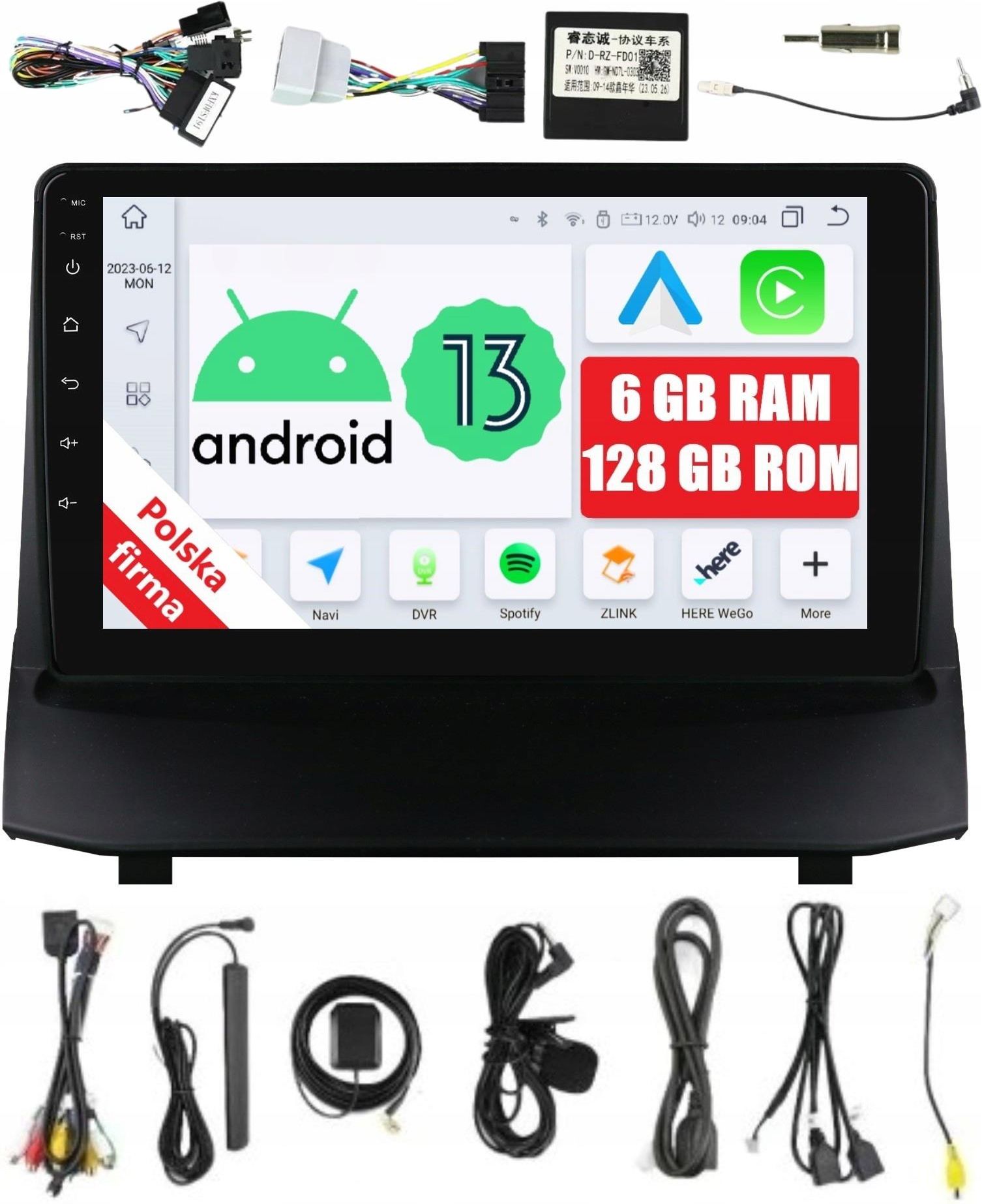 Autorádio Ford Fiesta 2009-2017 Android 6+128GB 2-DIN