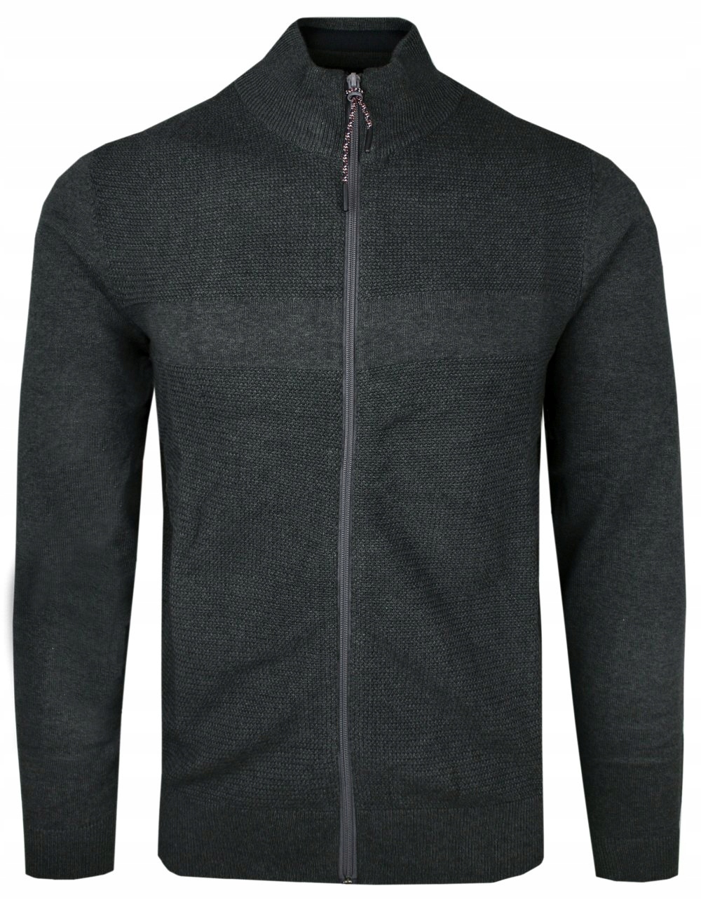 Rozpínací bavlněný svetr (Kardigan) Adriano Guinari Grafitový XL