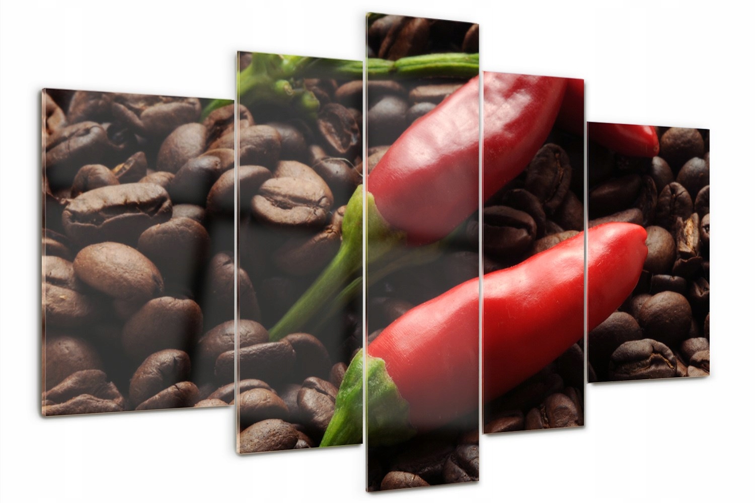 

Obraz szklany tryptyk ścienny Chilli i kawa