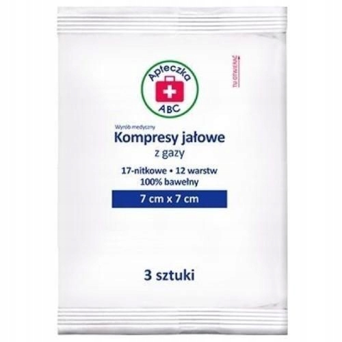 

Kompresy jałowe sterylne 7cm x 7cm Apteczka Abc x3