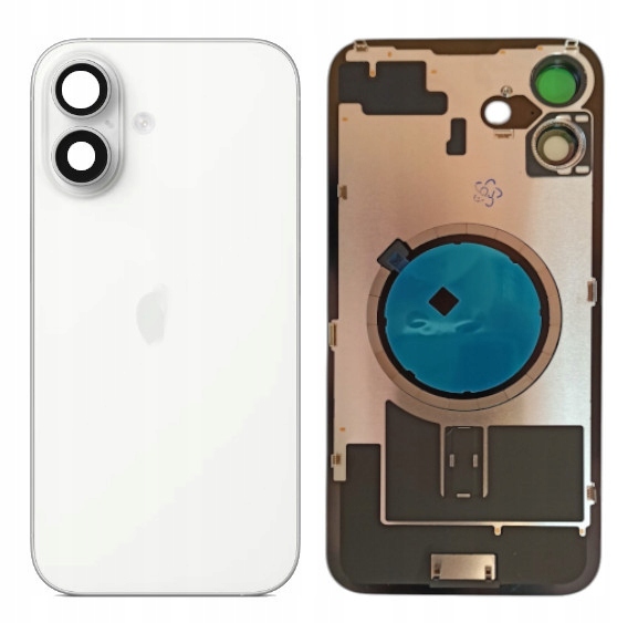 Klapka Jednobrýlová Zadní Kryt iPhone 16 Plus Bílý Rámeček Magnety