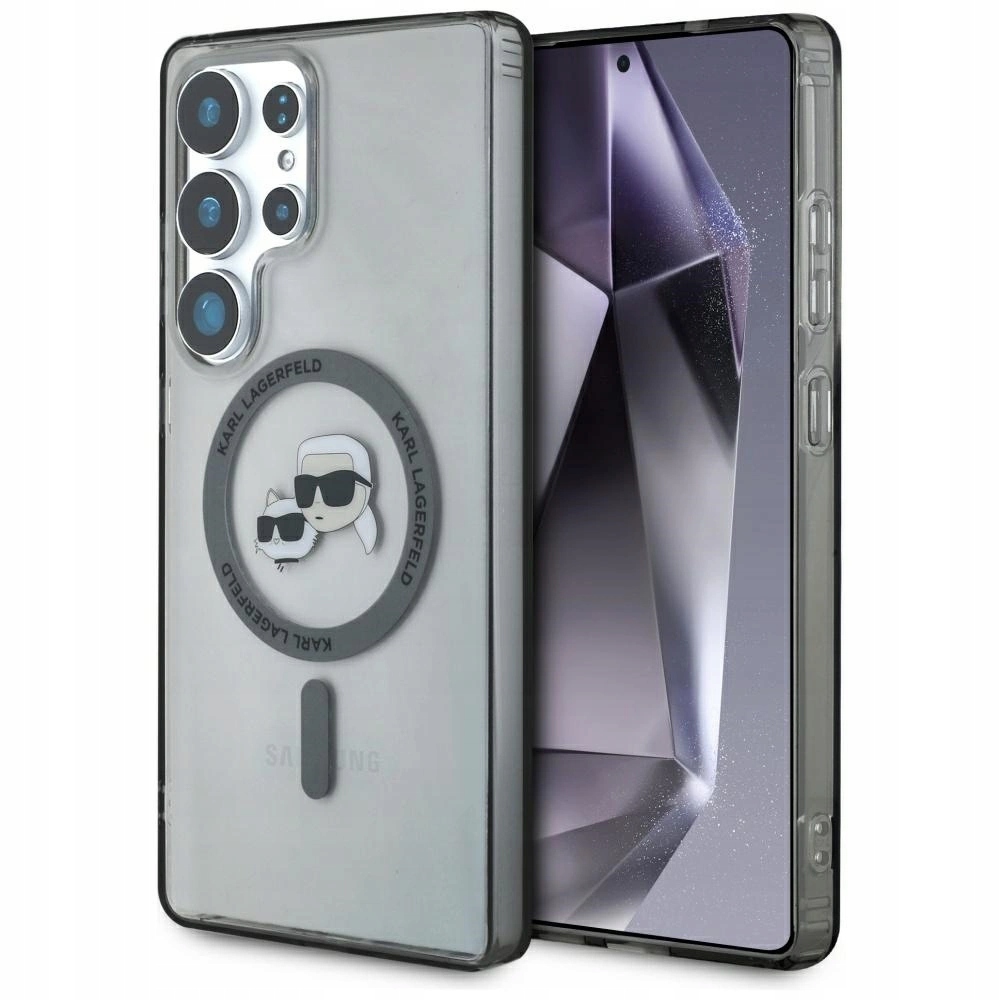 Pouzdro Karl Lagerfeld Button Karl & Choupette Heads Printed Logo MagSafe Sams