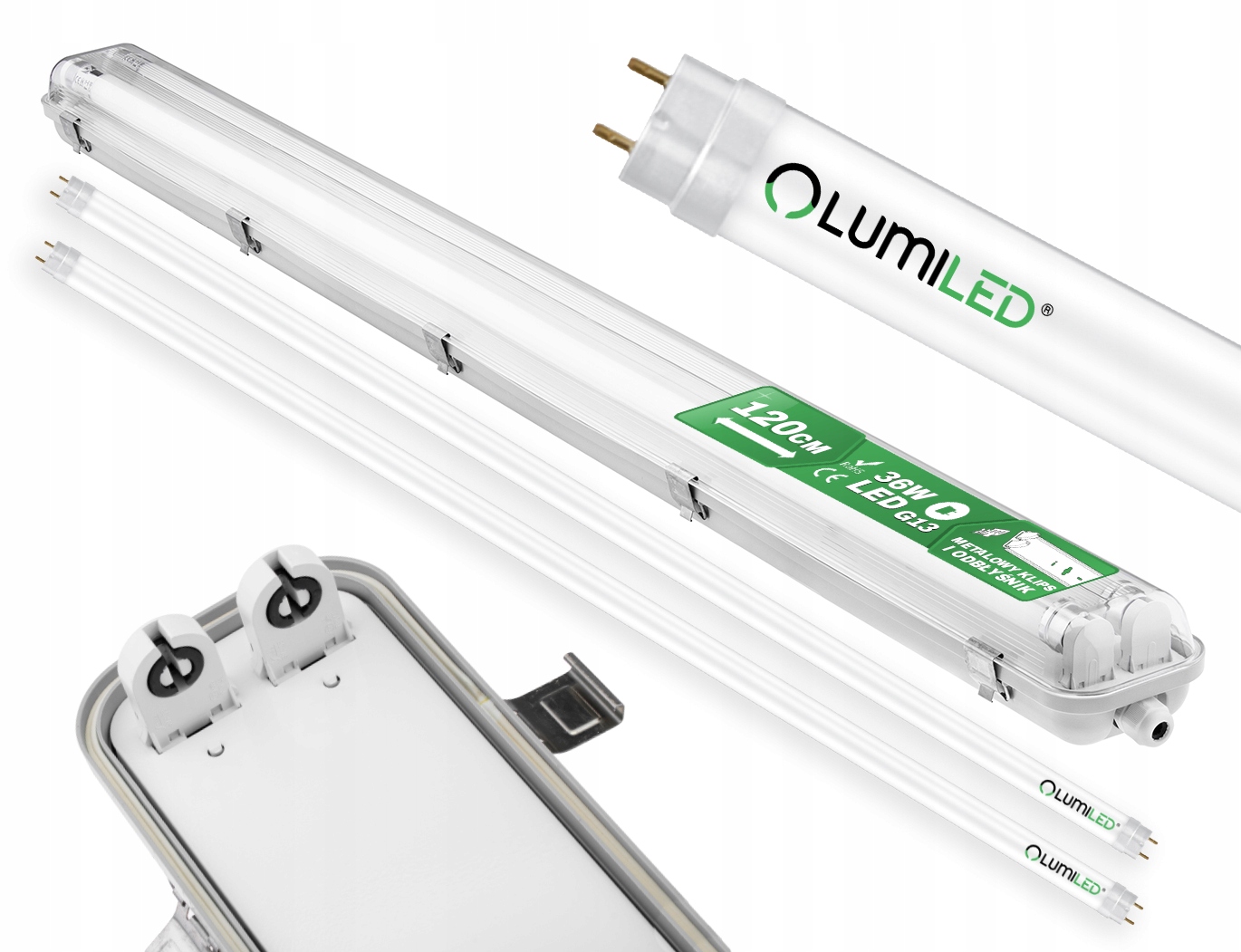 

Oprawa hermetyczna 120cm 2x Świetlówka Led 18W