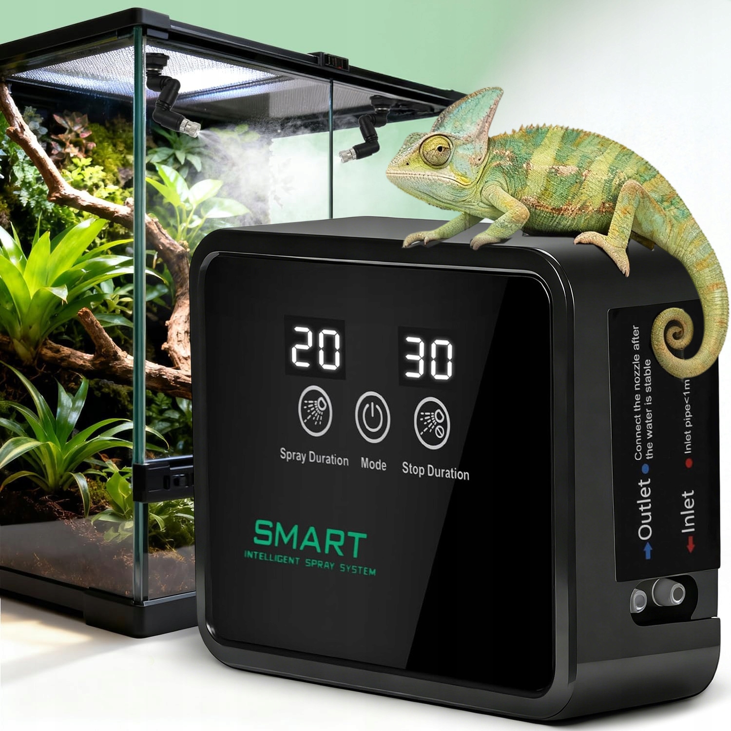 Levně Smart Zavlažovač Do Terária Pro Plazy Agama Gekon S LCD