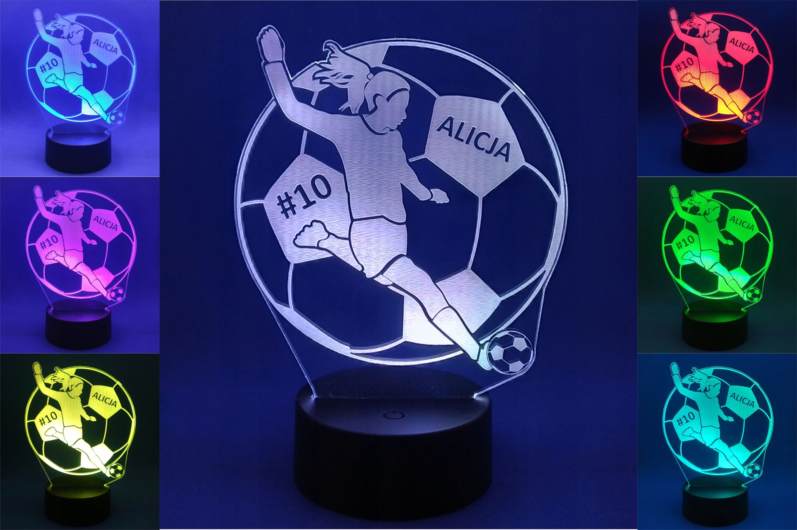 LAMPKA NOCNA 3D LED PIŁKARKA + IMIĘ PIŁKA NOŻNA EAN (GTIN) 5906228704766