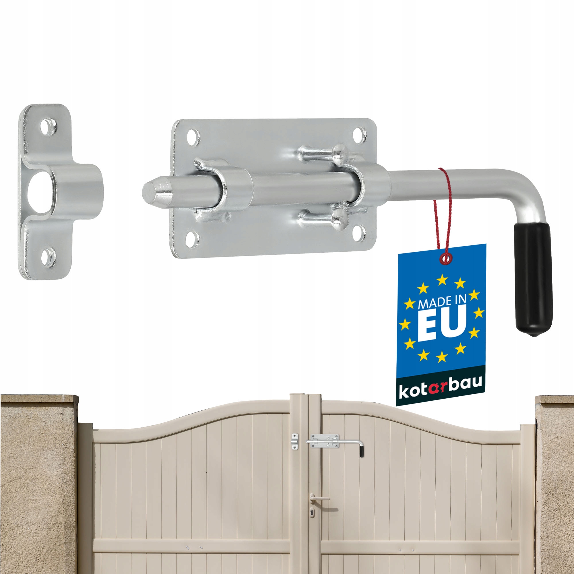 ZASUWA GARAŻOWA RYGIEL ZAMKNIĘCIE DO BRAMY FURTKI DRZWI GUMOWY UCHWYT 220MM