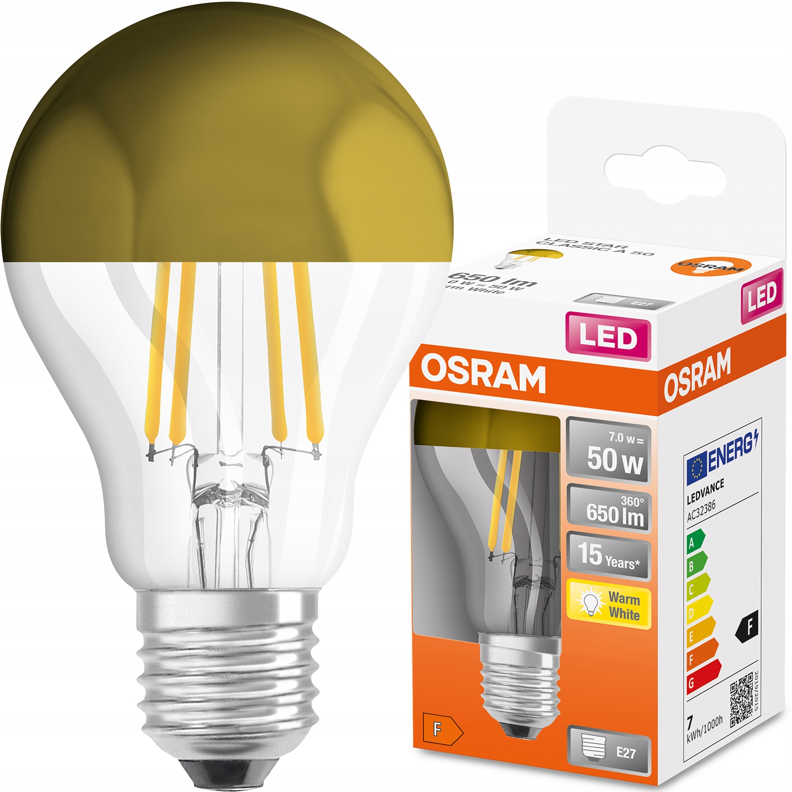 Żarówka LED E27 A60 7W = 50W 2700K OSRAM GOLD
