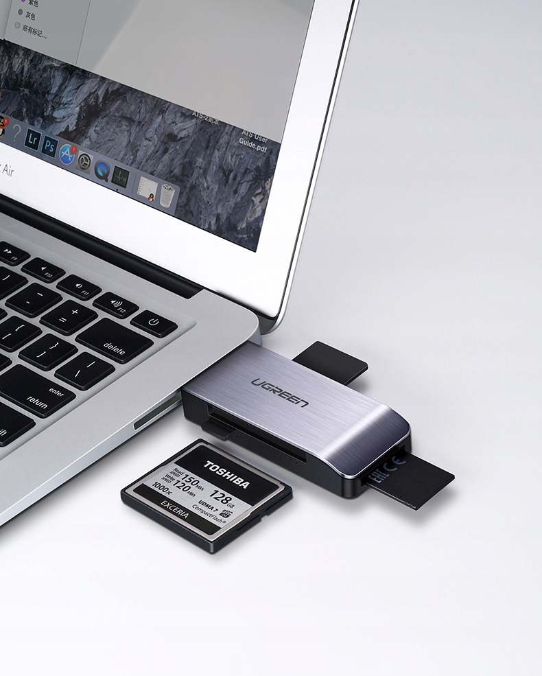 UGREEN ADAPTER HUB USB 3.0 4W1 CZYTNIK KART 5 GB/S SD MICRO SD CF MS 512GB Obsługiwane karty pamięci CompactFlash (CF) Memory Stick (MS) Micro Secure Digital (micro SD) Secure Digital (SD)