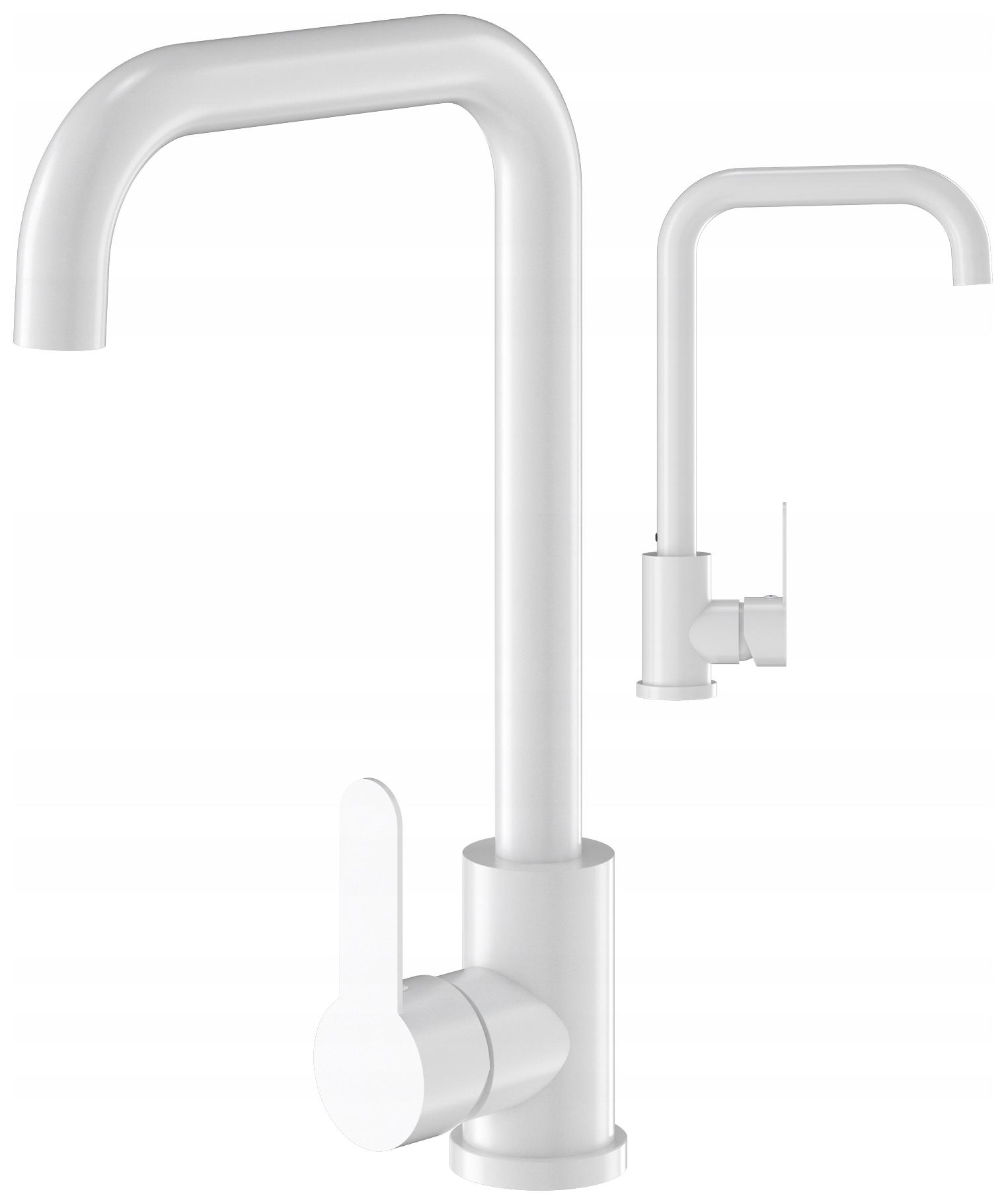 Kuchyňská Baterie Dřezová Bílá Vysoká Otočná Steel