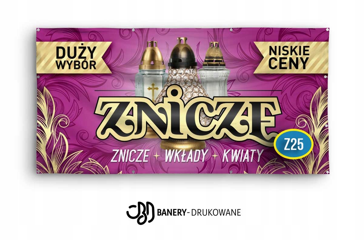 Baner Reklamowy 2mx1m Znicze Wkłady - REKLAMA Z25