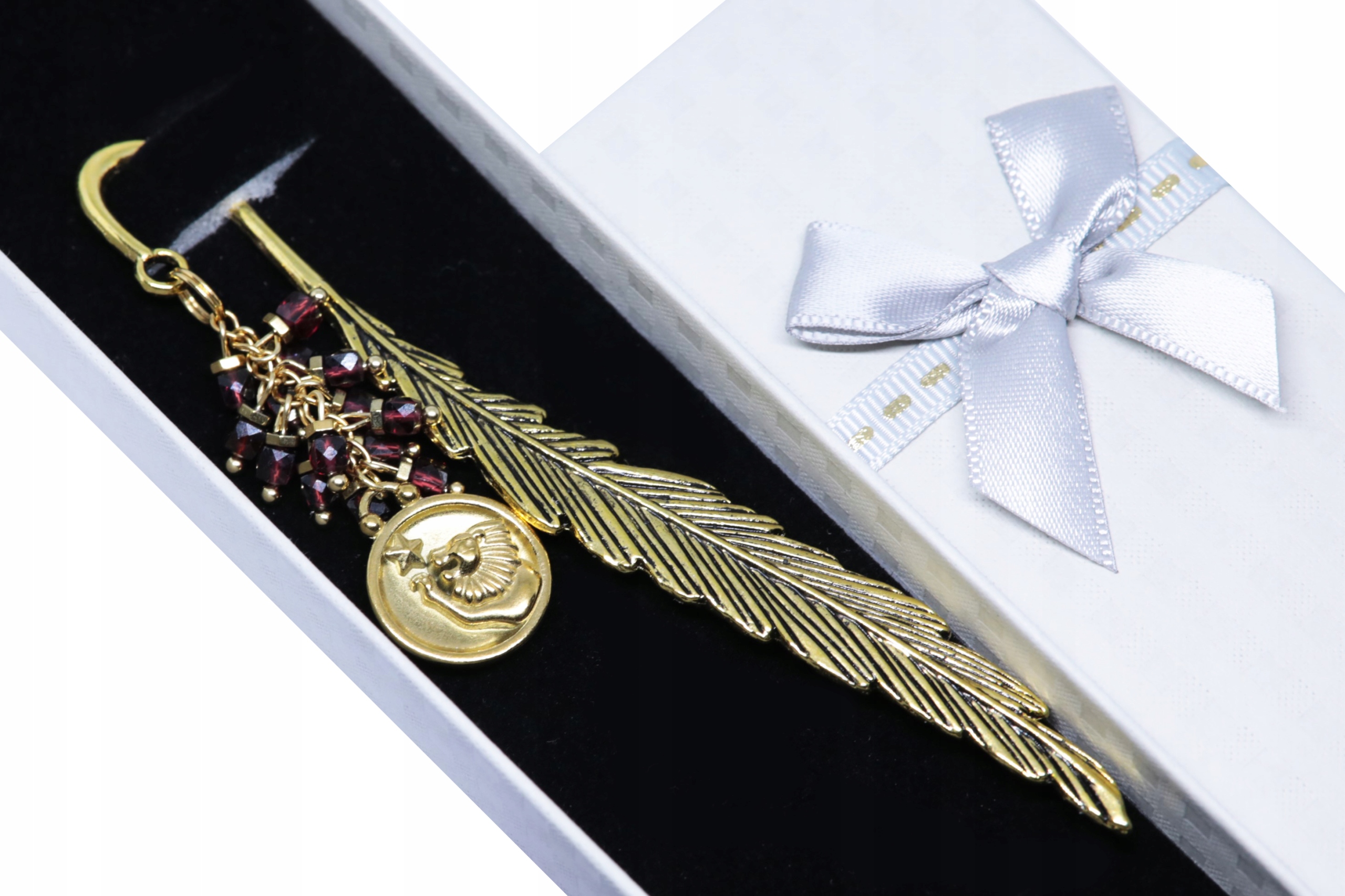 Výjimečná Záložka Do Knihy Premium znamení zvěrokruhu Lev granátová krabička